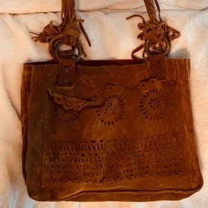 Suede purse vintage, brown